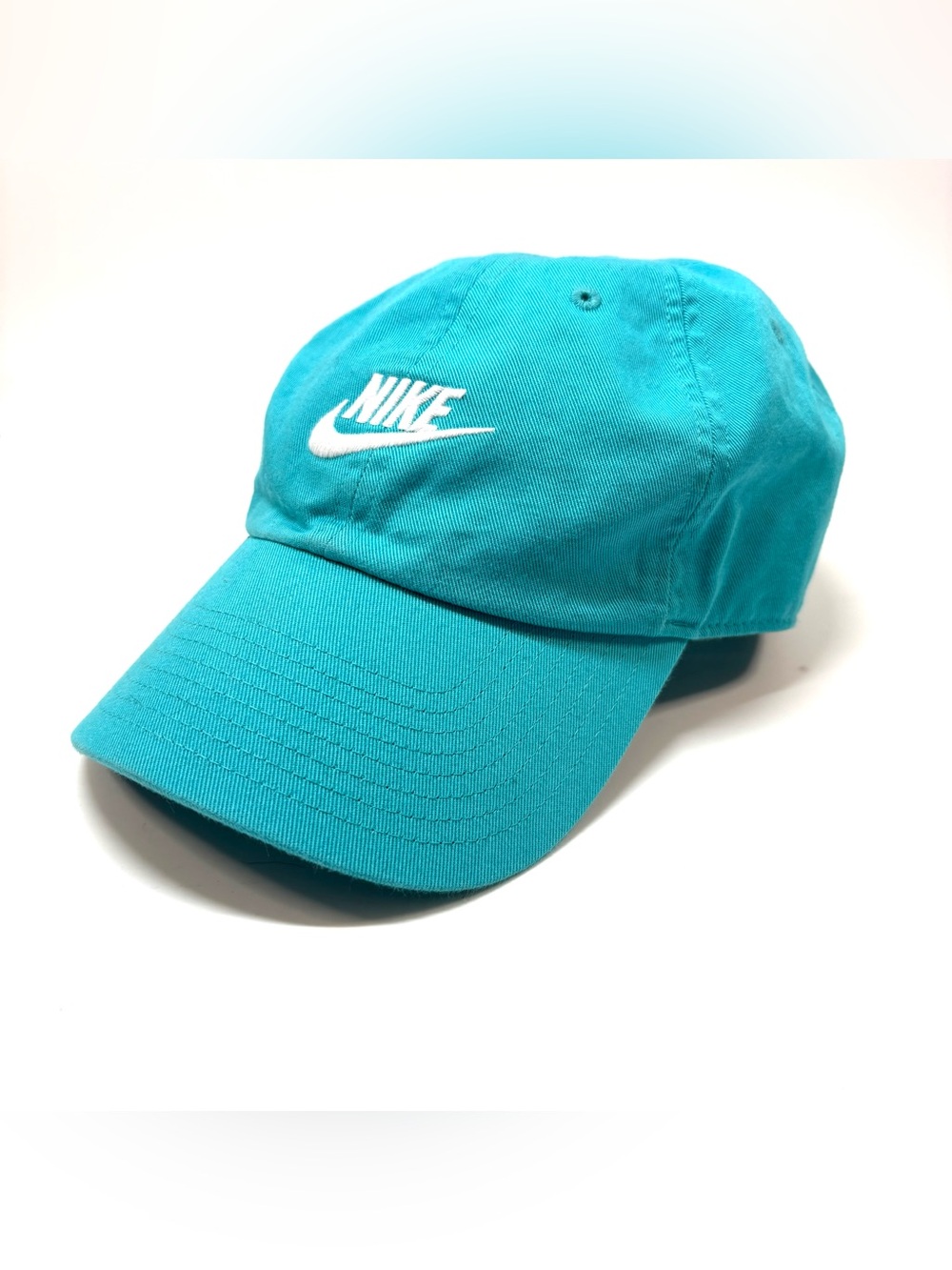 Turquoise Nike Unisex Club Cap M-L Adjustable Teal Dad Hat Embroidered Logo